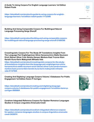Corpora For Language Learning Bridging The Researchpractice Divide ...