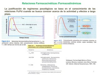 Relaciones Farmacocinéticas /Farmacodinámicas

La justificación de regímenes posológicos se basa en el conocimiento de las
relaciones Fc/Fd cuando se busca conocer acerca de la actividad y efectos a largo
plazo.




                                                      Velázquez; Farmacología Básica y Clínica.
                                                      Lorenzo, Moreno, Lizasoain, Leza, Moro, Portolés
                                                      18ª. Edición. Editorial Panamericana. 798*, 799.




                                                                                                7
 