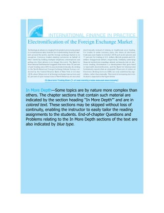 In More Depth—Some topics are by nature more complex than
others. The chapter sections that contain such material are
indicated by the section heading “In More Depth”’ and are in
colored text. These sections may be skipped without loss of
continuity, enabling the instructor to easily tailor the reading
assignments to the students. End-of-chapter Questions and
Problems relating to the In More Depth sections of the text are
also indicated by blue type.
 