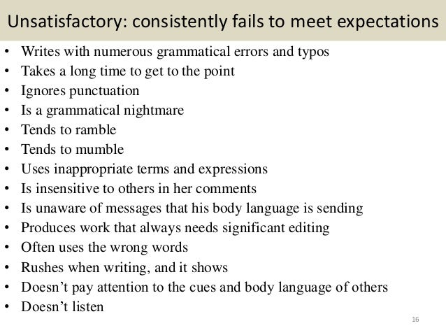 words for performance review