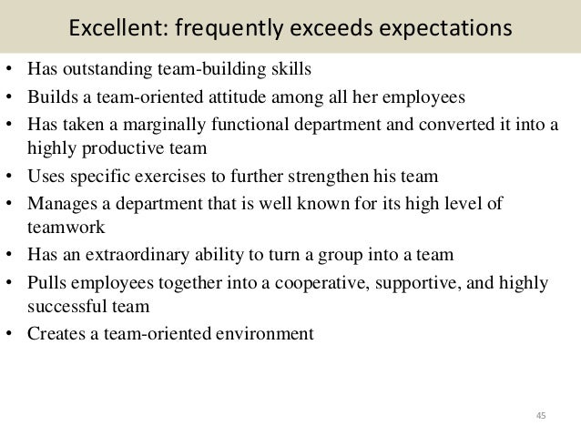 samples of employee reviews
