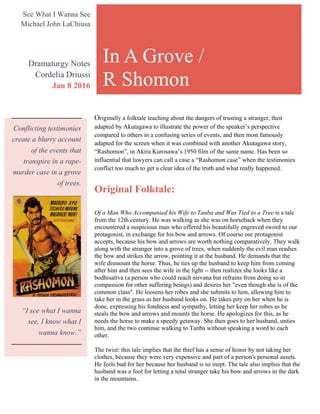 Dramaturge Notes | PDF