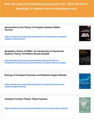 Introduction to the Theory of Complex Systems Stefan Thurner | PDF