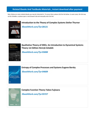 Comprehensive Introduction to the Theory of Complex Systems and ...