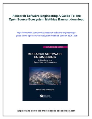 Research Software Engineering A Guide To The Open Source Ecosystem ...