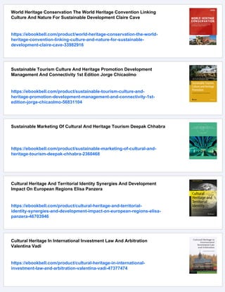 Cultural Heritage Sustainable Development And Human Rights Towards An ...