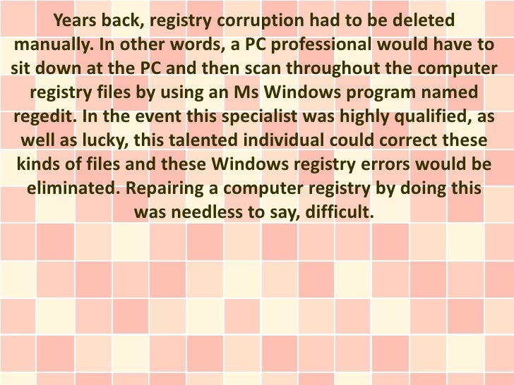 scan registry for errors scan registry for errors