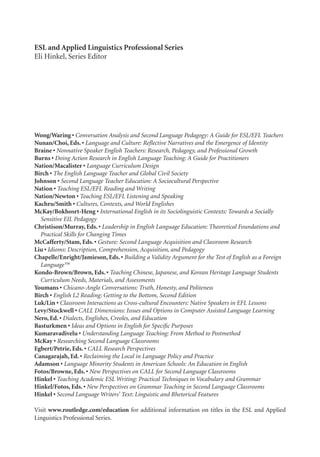 Handbook Of Research In Second Language Teaching And Learning Volume ...