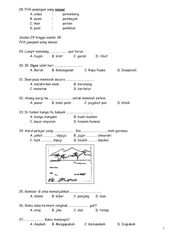 28181392 ujian-bahasa-melayu-pemahaman-tahun-2