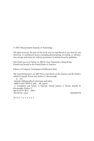 Joseph Turow Andrea L Kavanaugh The Wired Homestead An Mit Press ...