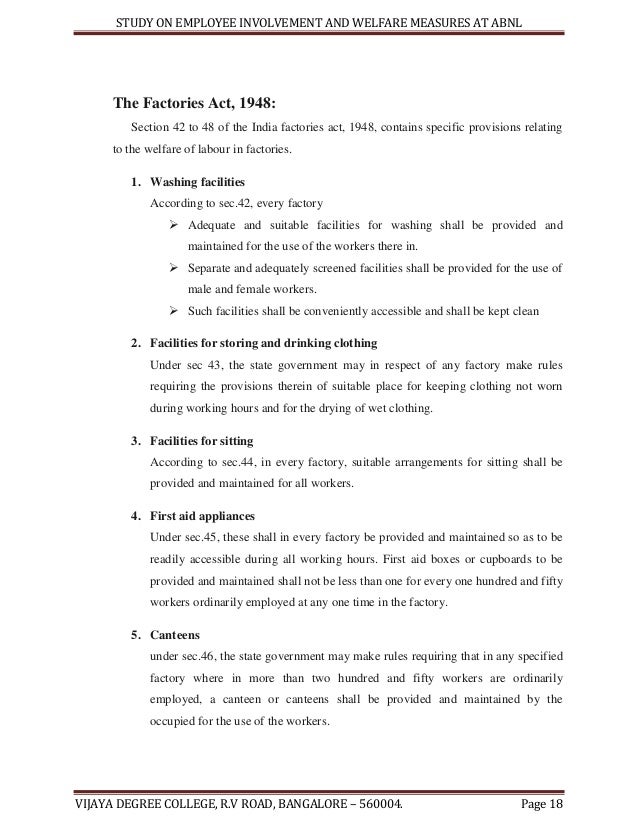 a study on welfare measures Providing good welfare measures the basic purpose of employee welfare is to enrich the life of employees and to study about the impact of employee welfare facilities on job satisfaction in an organization at chennai the main purpose of the study is to know the impact of welfare facilities on job satisfaction and also to. a study on welfare measures Providing good welfare measures the basic purpose of employee welfare is to enrich the life of employees and to study about the impact of employee welfare facilities on job satisfaction in an organization at chennai the main purpose of the study is to know the impact of welfare facilities on job satisfaction and also to.