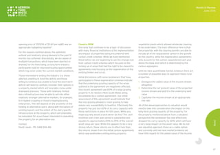 67
opening price of 2015/16 of $5.60 per kgMS was an
appropriate budgeting baseline".
For the reasons outlined above, the optimistic
outlook and relatively strong demand in the past 12
months has softened. Anecdotally, we are aware of
multiple transactions, which have been aborted or
shelved, for the time being, as long term industry
participants look for improved buying opportunities
which may arise under the current market conditions.
Those interested in exiting the industry (i.e. those
able but unwilling to fund the deficit; and those
willing to continue but unable to fund the short term
deficit) will need to carefully consider their options in
a property market which will invariably come under
downward pressure. Those with relatively limited
dairy infrastructure may be able to sell into other
relatively stronger alternative markets, for example,
to irrigated cropping or mixed cropping/grazing
enterprises. This will depend on the proximity of the
holding to alternative users, along with the nature of
existing layouts and the extent of the dairy specific
infrastructure at the property, which will ostensibly
be redundant for a purchaser interested in operating
the property for an alternative use.
Contact
David Leeds – Ph: 0418 594 416
Country NSW
One area that continues to be a topic of discussion
with many financial institutions is the implementation
and impact of properties being encumbered with
carbon credit schemes. While we have mentioned
these before we are beginning to see the change now
from carbon credit schemes which focused on the
locking up of areas that had the right to be cleared to
agreements now focusing on the regeneration of the
existing timber and scrub.
Initial discussions with some landowners that have
participated in these regeneration schemes indicate
that the underlying grazing capacity of the areas
outlined in the agreement are negatively affected.
One recent agreement saw 60% of a large grazing
property in far western New South Wales being
encumbered by a carbon agreement. Our initial
assessment of this agreement would indicate that
the only grazing allowed is crash grazing to help
reduce any susceptibility to bushfire. Effectively this
property has just lost 60% of its carry capacity with
these restrictions in place for 100 years. While you
might say why would a land owner do this? The cash
incentive over a ten year period is substantial and
equates to approximately 20% to 25% of the overall
asset value per year. While this appears to be a very
strong return, these returns are in effect less than
the returns shown from the initial carbon agreements
which saw landholders extinguishing property
vegetation plants which allowed wholesale clearing
to be undertaken. The main difference here is that
the properties with the clearing permits are able to
include all of the sequestered carbon in the growth
on the country, while the regeneration agreements
only account for the carbon sequestered each year
above the base level which is determined by the
carbon aggregator.
Until we have quantifiable market evidence there are
a number of plausible ways to approach these rural
properties.
1.	 Disregard the added value of the income stream
altogether
2.	 Determine the net present value of the projected
income stream and add it to the underlying land
value
3.	 Capitalise the income stream at an appropriate
risk rate
All of the above approaches to valuation would
need to take into consideration the impact on the
long-term grazing capacity of the property. For
the property mentioned above from a valuation
perspective the landowner has now effectively
dropped his carry capacity by 60% which will have
a very large impact on the asset value. We do not
see valuation approach three as a viable option
and currently until we have market evidence we
have little regard for the added value of the income
Month in Review
June 2016
Rural
 
