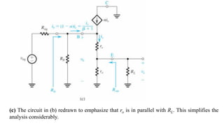 (c) The circuit in (b) redrawn to emphasize that ro is in parallel with RL. This simplifies the
analysis considerably.
 