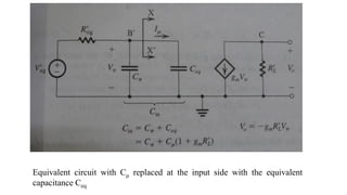 Equivalent circuit with Cμ replaced at the input side with the equivalent
capacitance Ceq
 