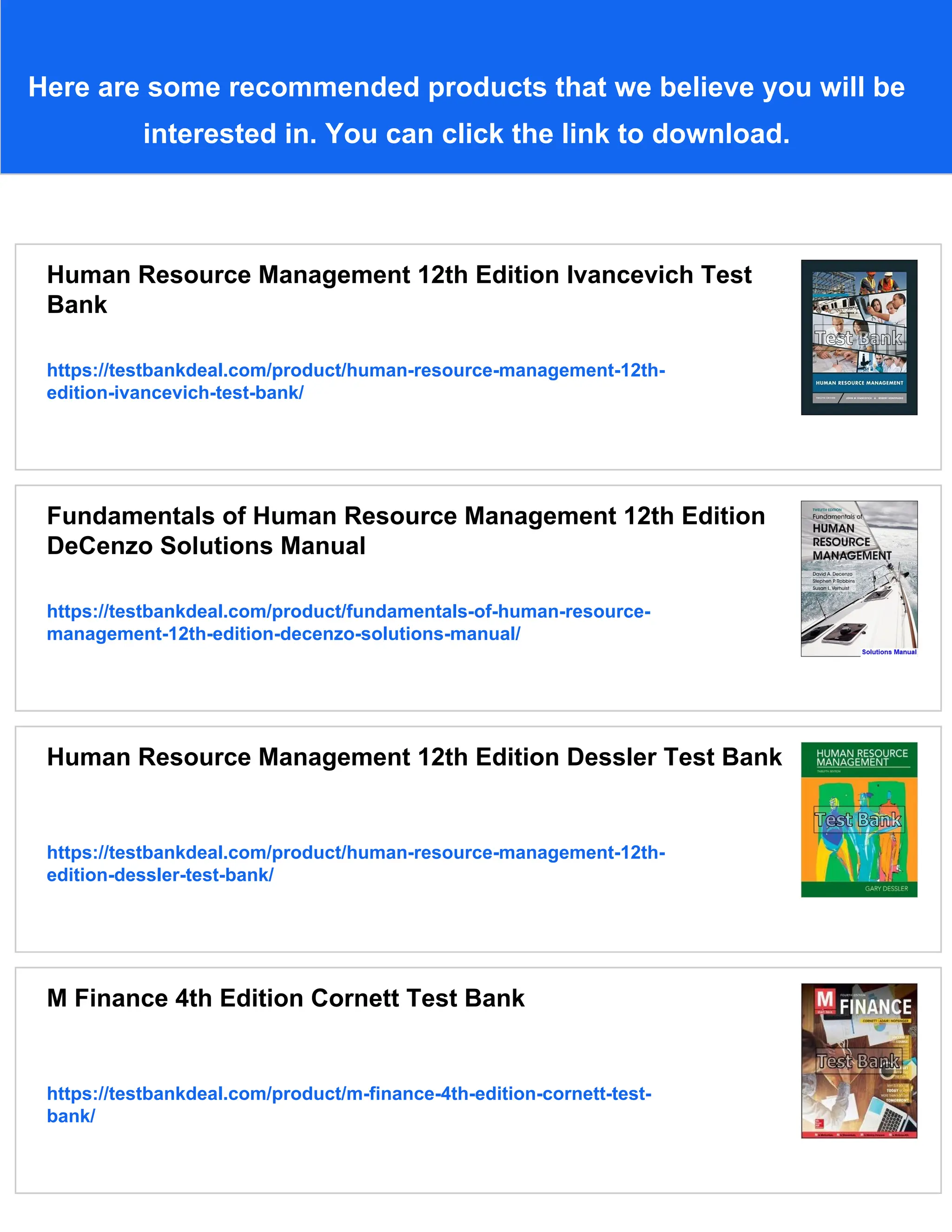 Human resource management 12th edition ivancevich solutions manual pdf
