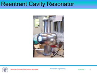 110National Institute of Technology, Warangal 29-08-2017
Microwave Engineering
Reentrant Cavity Resonator
 
