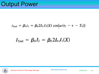 140National Institute of Technology, Warangal 29-08-2017
Microwave Engineering
Output Power
 