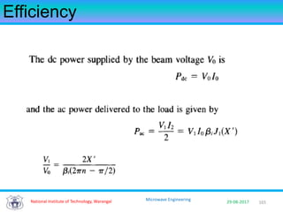 165National Institute of Technology, Warangal 29-08-2017
Microwave Engineering
Efficiency
 