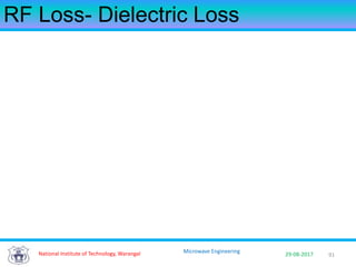 91National Institute of Technology, Warangal 29-08-2017
Microwave Engineering
RF Loss- Dielectric Loss
 