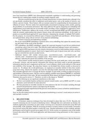 Ensemble approach to rumor detection with BERT, GPT, and POSfeatures | PDF