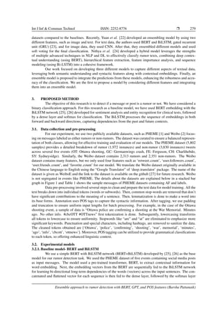 Ensemble approach to rumor detection with BERT, GPT, and POSfeatures | PDF