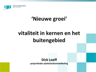 ‘ Nieuwe groei’ vitaliteit in kernen en het buitengebied Dick Loeff projectleider plattelandsontwikkeling 
