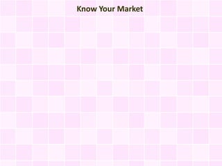 Know Your Market
 
