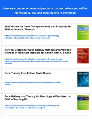 Non Viral Vectors for Gene Therapy Second Edition Part 1 Leaf Huang | PDF