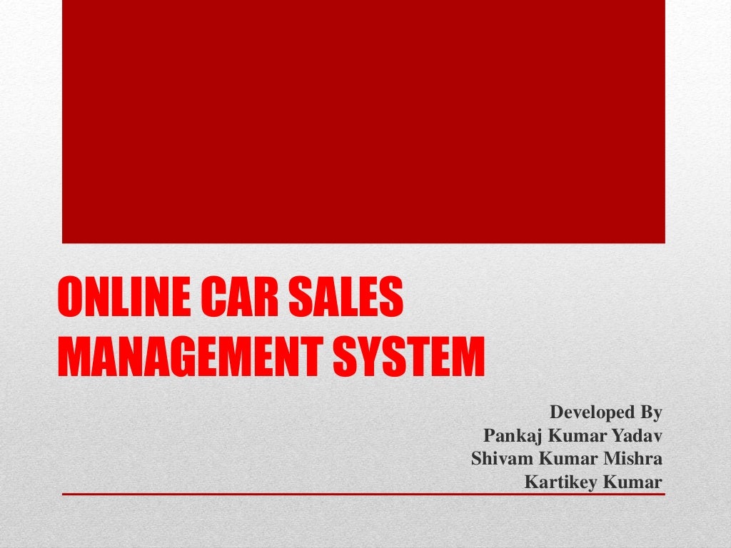 online car sales Management System PPT