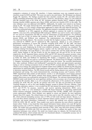 Performance analysis and comparison of machine learning algorithms for ...