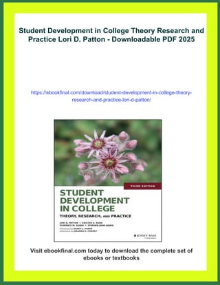 Student Development in College Theory Research and Practice Lori D ...