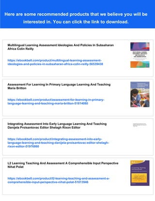 Multilingual Learning Assessment Ideologies And Policies In Subsaharan ...