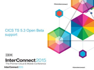 CICS TS 5.3 Open Beta
support
 
