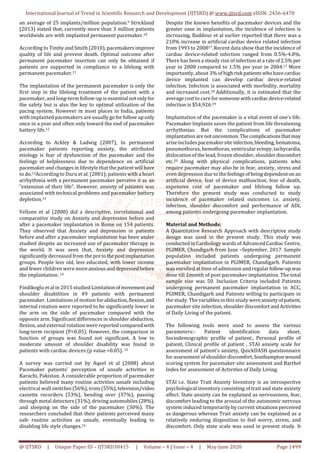 Incidence of Selected Pacemaker Related Outcomes among Patients with ...