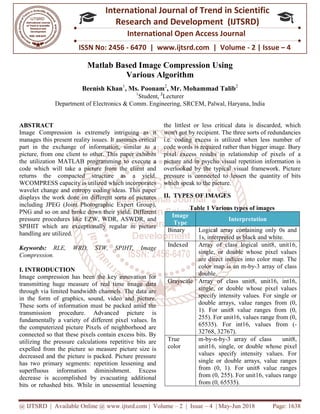 Matlab Based Image Compression Using Various Algorithm | PDF