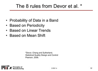 Control of Manufacturing Processes Subject 2.830.1x Week 4 Control ...