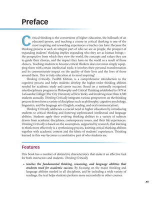 Thinking Critically 12th Edition 12th John Chaffee | PDF