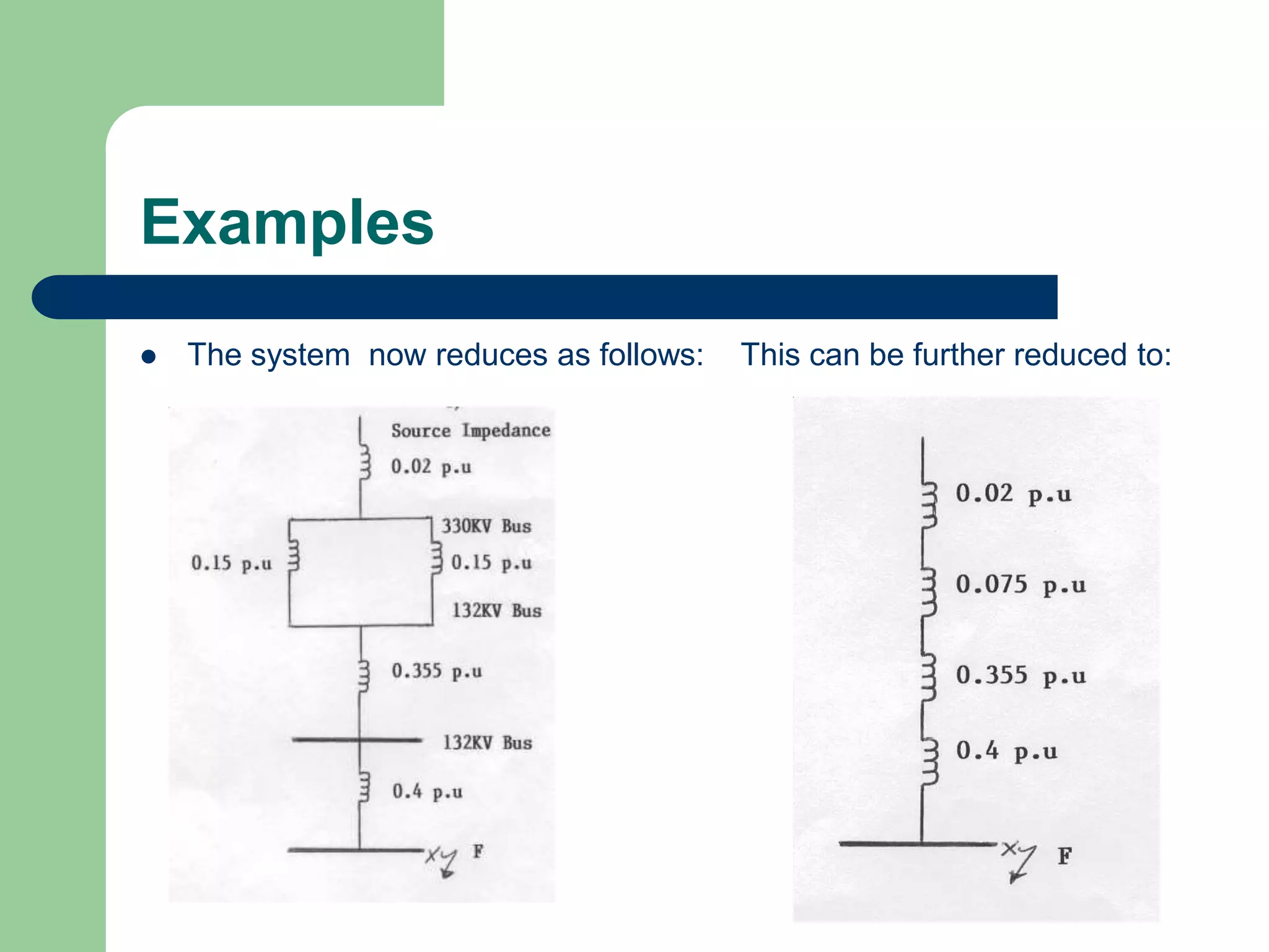 Examples
 The system now reduces as follows: This can be further reduced to:
 