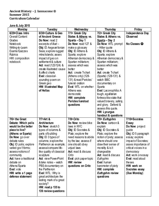 Syllabus calendar us history timeline