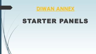 DIWAN ANNEX
STARTER PANELS
 
