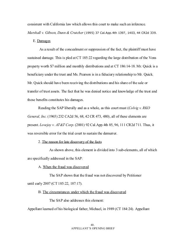 writing sample opening brief quick california appellate brief format
