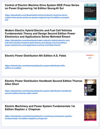 Electric Machines Electric Power Engineering Series 1st Edition Gross | PDF