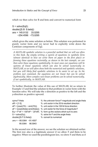 Engineering Statics With Matlab Lester W Schmerr | PDF