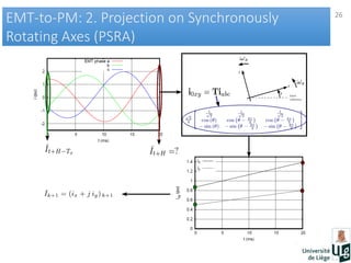 26
EMT-to-PM: 2. Projection on Synchronously
Rotating Axes (PSRA)
EMT-to-PM: 2. Projection on Synchronously
Rotating Axes (PSRA)
 