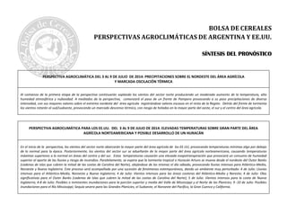 Perspectivas Agroclimáticas de Argentina y EE. UU. AL 03/07/14