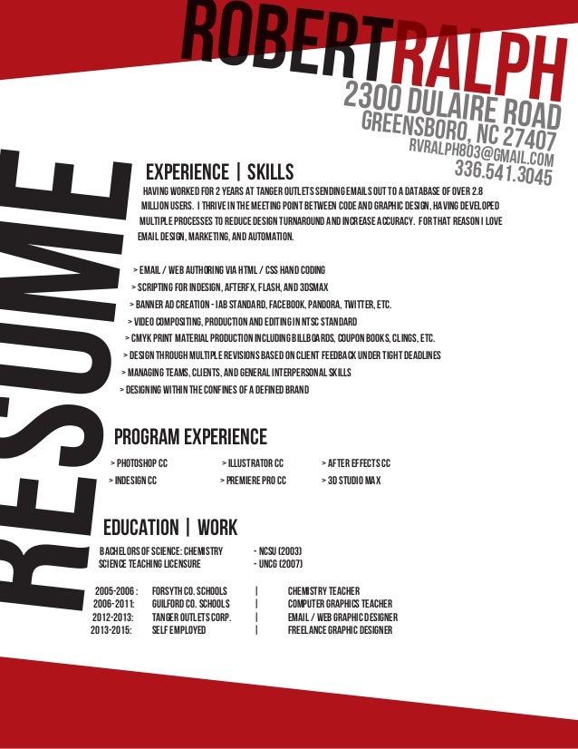 Rralph Resume 2015 Graphics C