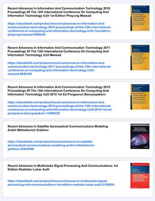Recent Advances In Communication Networks And Embedded Systems 2024th ...