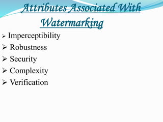 Computer Security Water Mark CSE digital Watermarking report | PPTX