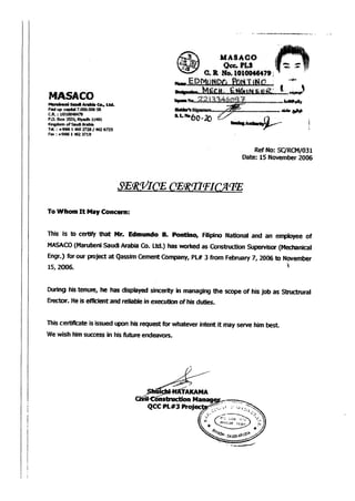 7. MASACO - Service Certificate