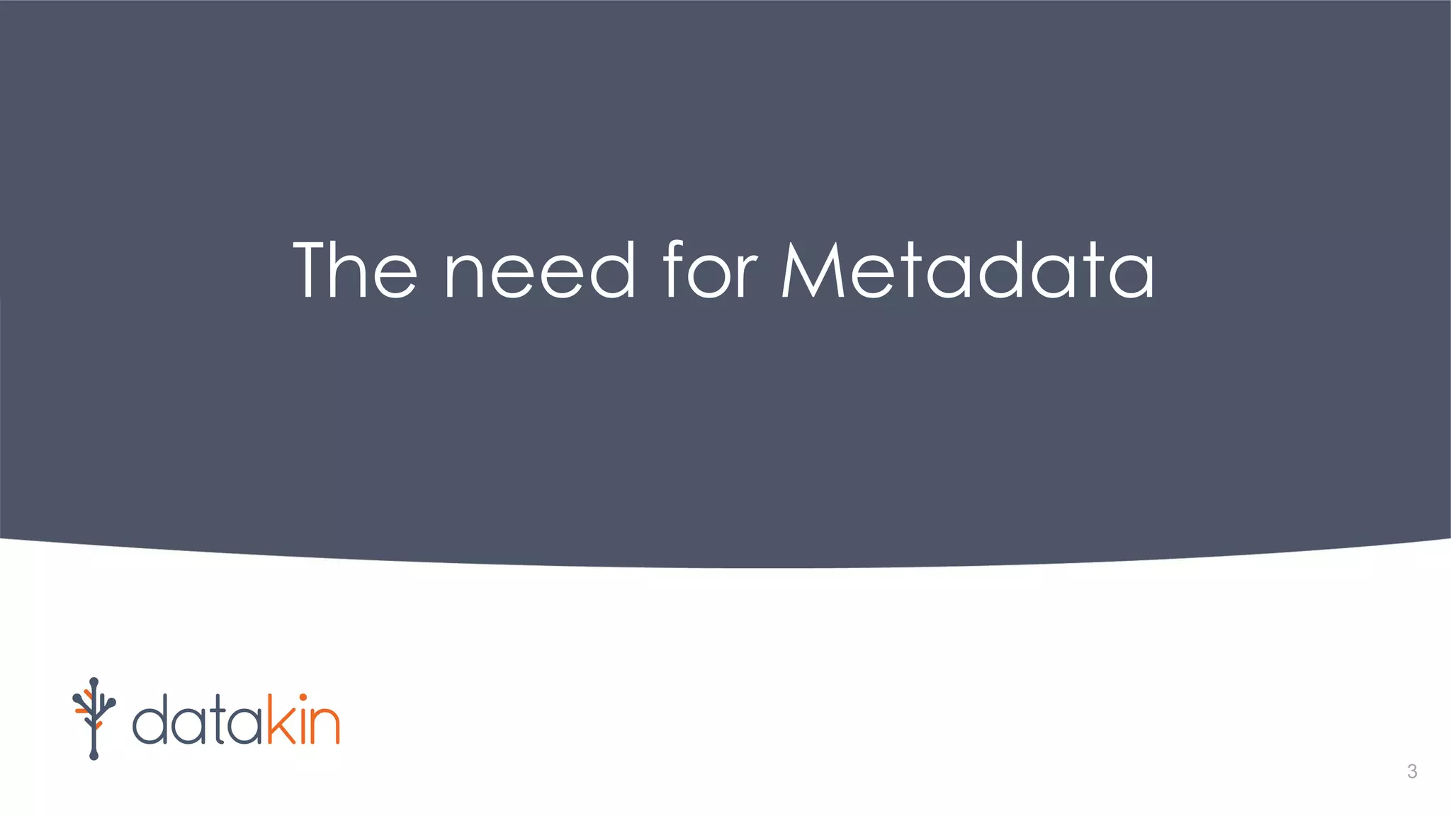 The need for Metadata
3
 